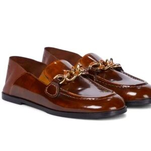 See by Chloe Mahe Chain Leather Loafers Mules in brown (Dark Orange) sz. 40/9
